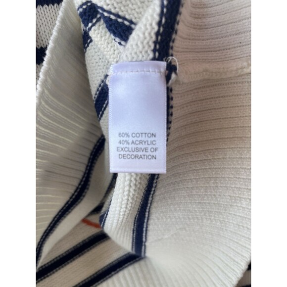 Kerri Rosenthal women NEXT SMILE'S ON YOU Sweater size Small White & Navy Stripe - Picture 5 of 6